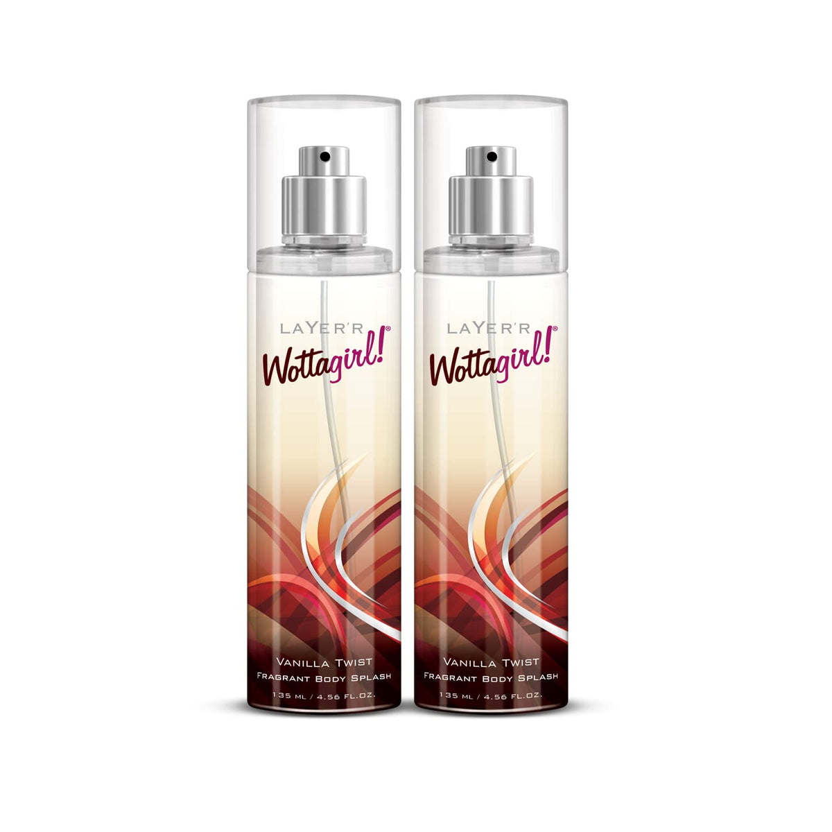 Layer'r Wottagirl Vanilla Twist Fragrant Body Splash For Women | Long Lasting Fresh Fragrance 135ml Each 4.56 Fl.oz. | Combo Of 2