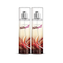 Layer'r Wottagirl Vanilla Twist Fragrant Body Splash For Women | Long Lasting Fresh Fragrance 135ml Each 4.56 Fl.oz. | Combo Of 2