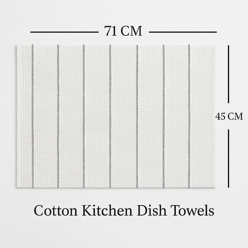 Bhoomi Impex 100% Cotton Multi-Purpose Kitchen Cleaning Cloth Wet & Dry Use Solid White Towel 220 Gsm For Mopping, Dusting & General Cleaning (Set Of 2)- White