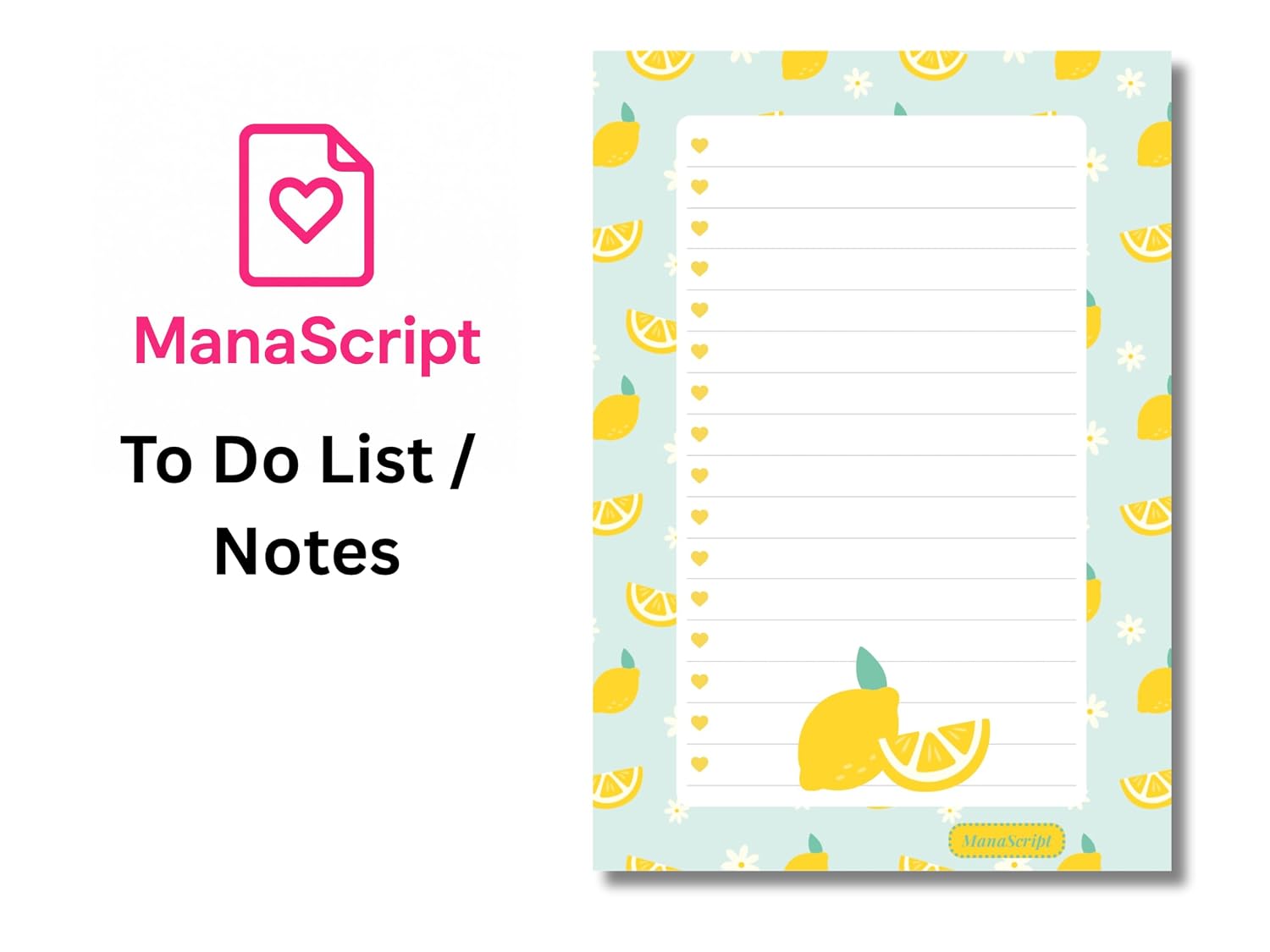 A5 Notes/To Do List Notepad, Beautiful Checklist Pad, Tear-Off Sheets (Lemon, Yellow) Pack Of 1