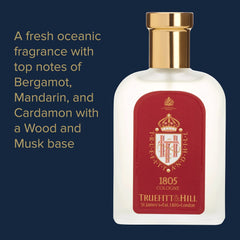 Truefitt & Hill  Cologne Perfume For Men 100ml - 3.3 Fl.oz.  | Fresh And Oceanic Long - Lasting Fragrance | Top Notes Of Bergamot And Cardamom