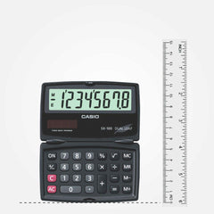 Casio Sx-100-w Portable Calculator With Foldable Design | 8 Digits Large Display Regular Percentage Calculations | Solar Powered, Battery Powered