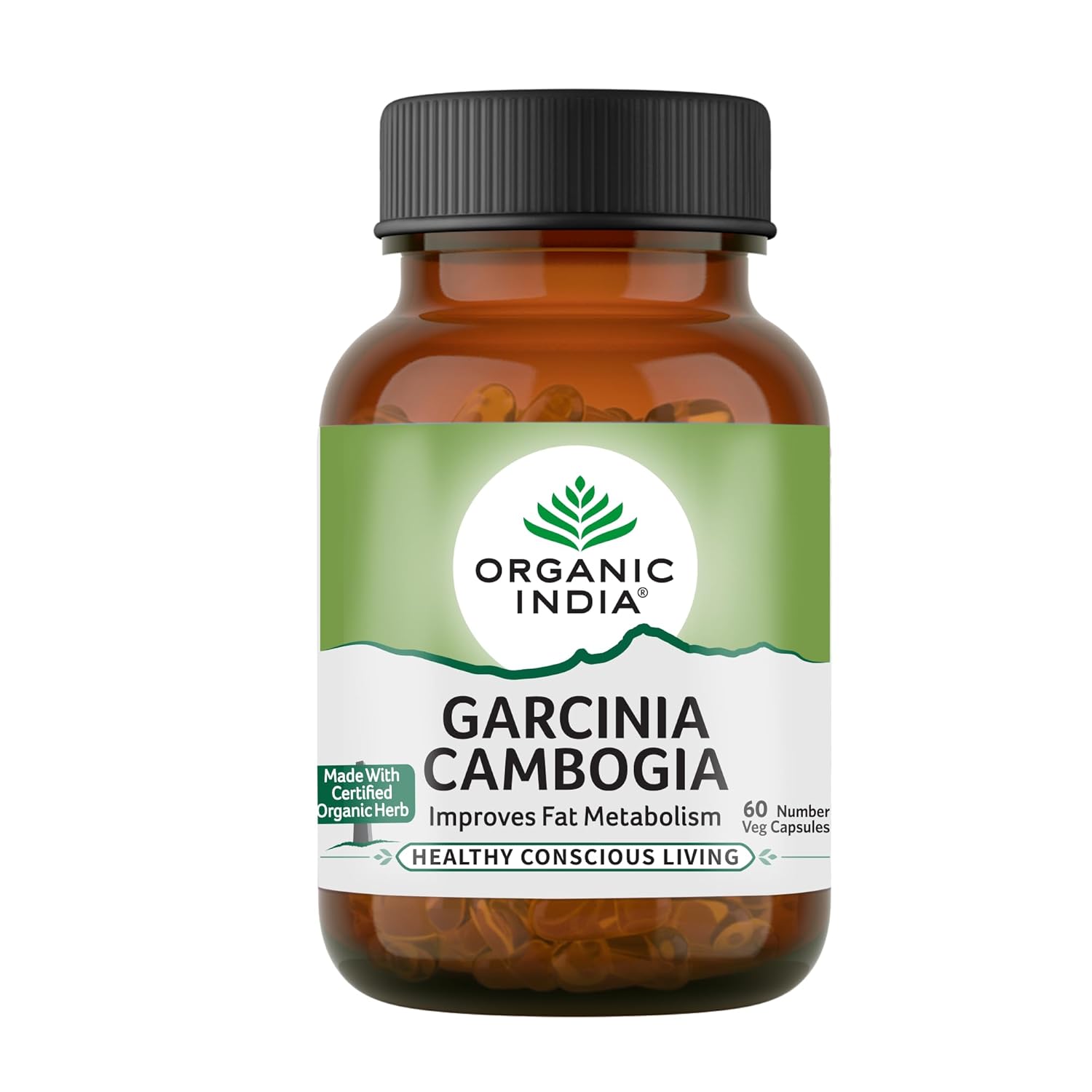 Organic India Garcinia Cambogia Capsules Improve Fat Metabolism, Weight - Loss Supplement, Immunity Booster | 60 Capsules 100gm 0.2lbs
