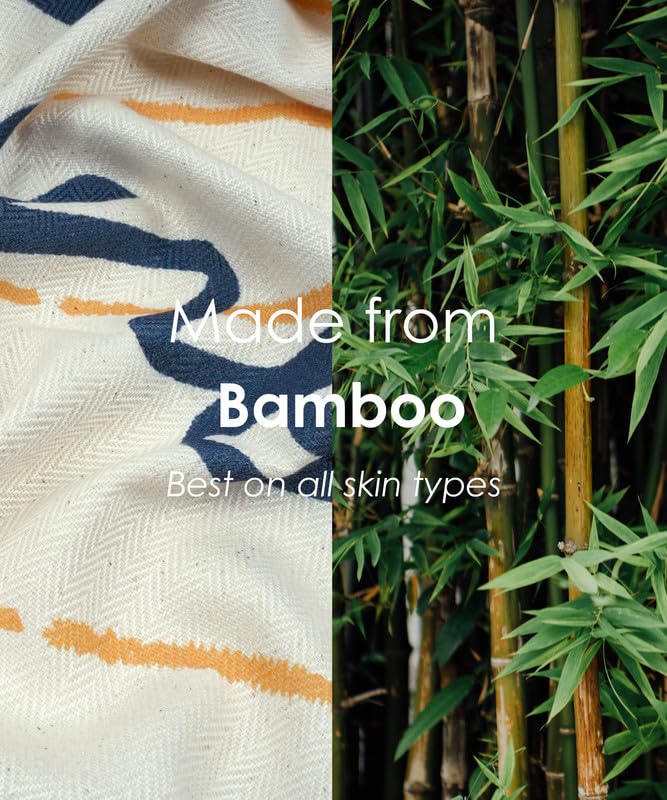Thirsty Towel By Doctor Towels Bamboo Bath Towel 460 Gsm | Rise N' Shine Design Herringbone Weave Fabric (Rise N' Shine)