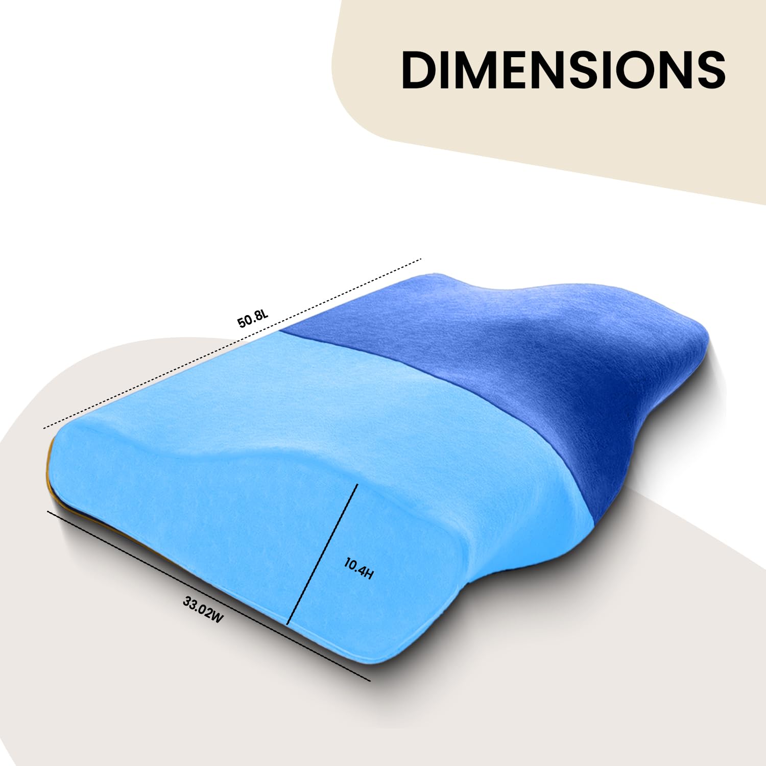 Cervical Pillow For Neck & Shoulder Pain Relief, Memory Foam Pillow For Sleeping | Blue & Sky-Blue, Orthopedic Pillow For Spondylitis, Perfect For All Sleeping Position - Pack Of 2