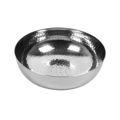 Silver Stainless Steel Cookware Hammered Tasla Kadhai - 1.5 Liters, 10 No. | Heavy Gauge Hammered Kadhai