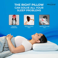 Orthopedic Memory Foam Deep Sleep Pillow, Standard Size - 20 X 13 X 4 Inch | White, For Neck & Shoulder Pain Relief, Removable Zipper Cover | Neck Support, Comfortable Pillow - Pack 1