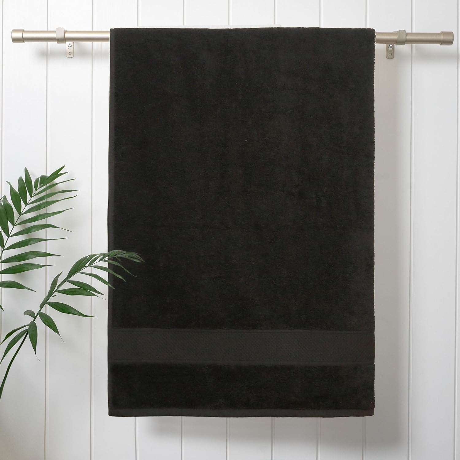 Hanorix 100% Cotton Bath Towels 500 Gsm | Bath Towels Large Size Soft & Absorbent Bath Towel (Black)
