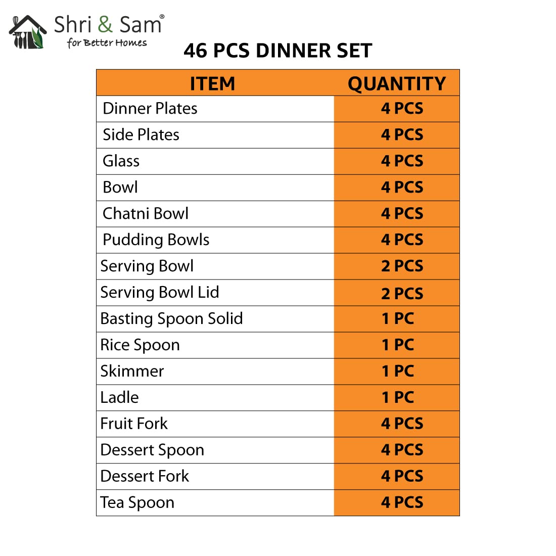 Designer Stainless Steel Delight Laser Bloom Dinner Set Of 46 Pieces, Silver | Dishwasher Safe & Easy To Clean