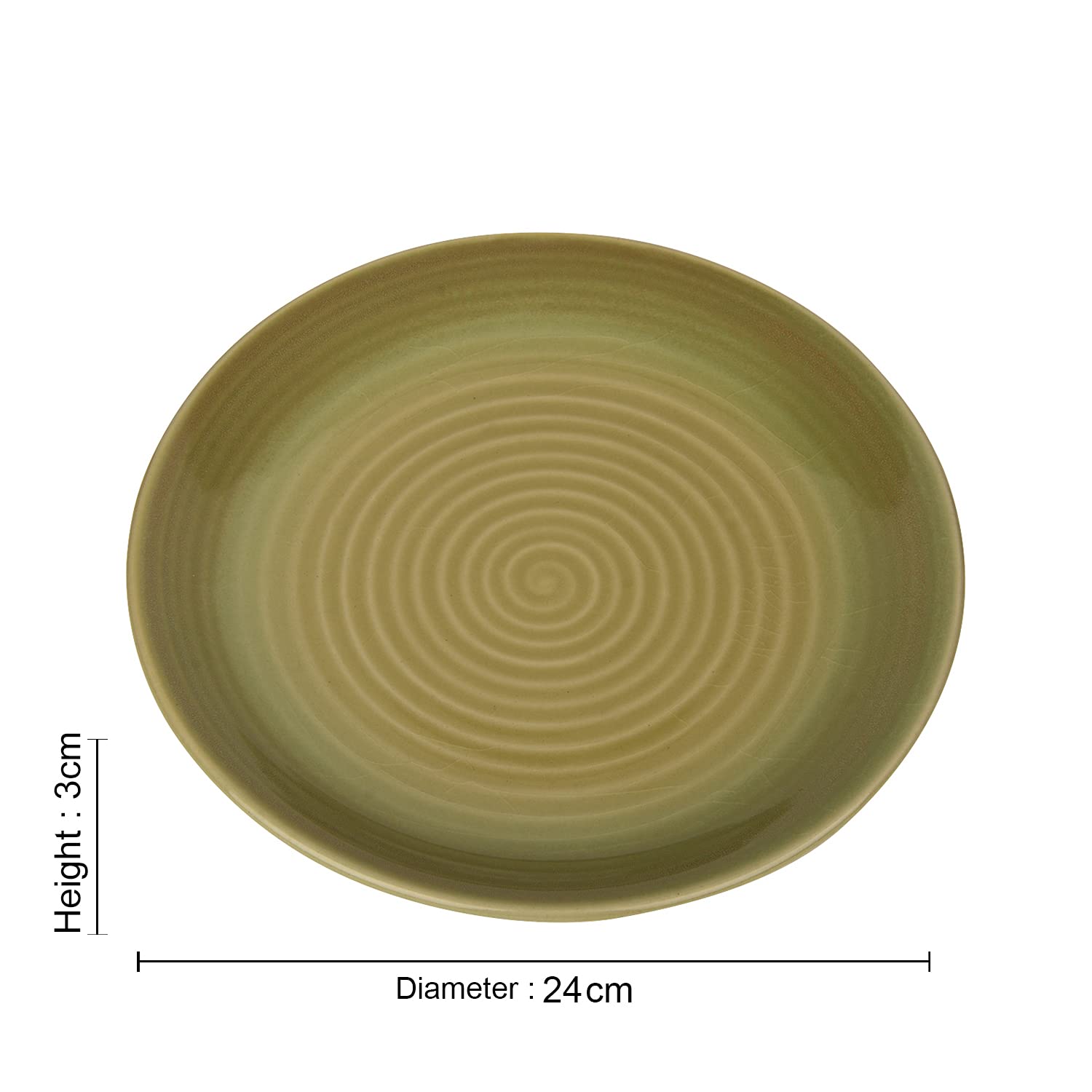 Studio Pottery Handcrafted Ceramic Dinner Plates Set Of 2 - Sage Green, Diameter: 10 Inches | Full Plates - Ceramic Platter - Sage Green Collection