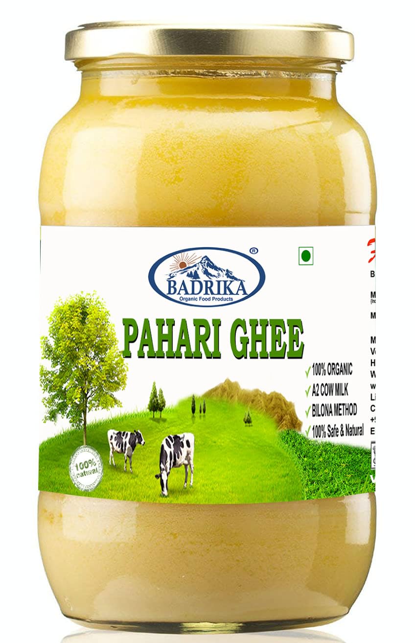 Organic Pahari A2 Ghee By Badrika | Himalayan Badri Cow Milk Ghee By Traditional Bilona Method Good For Weight Loss | (450ml) 15.2 Ounce | Jar Pack