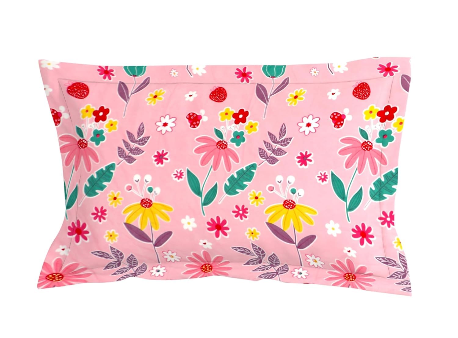 Glace Cotton Super Soft Bedsheets Single Bed Size (60 X 90 Inch) With 1 Pillow Cover | All Around Elastic Fitted Bedsheets, Baby Pink
