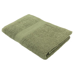 PatPug 100% Indian Ultra Soft Cotton Towel 380 Gsm | Highly Absorbent, Fade Resistant Large Bath Towel (Olive Green)