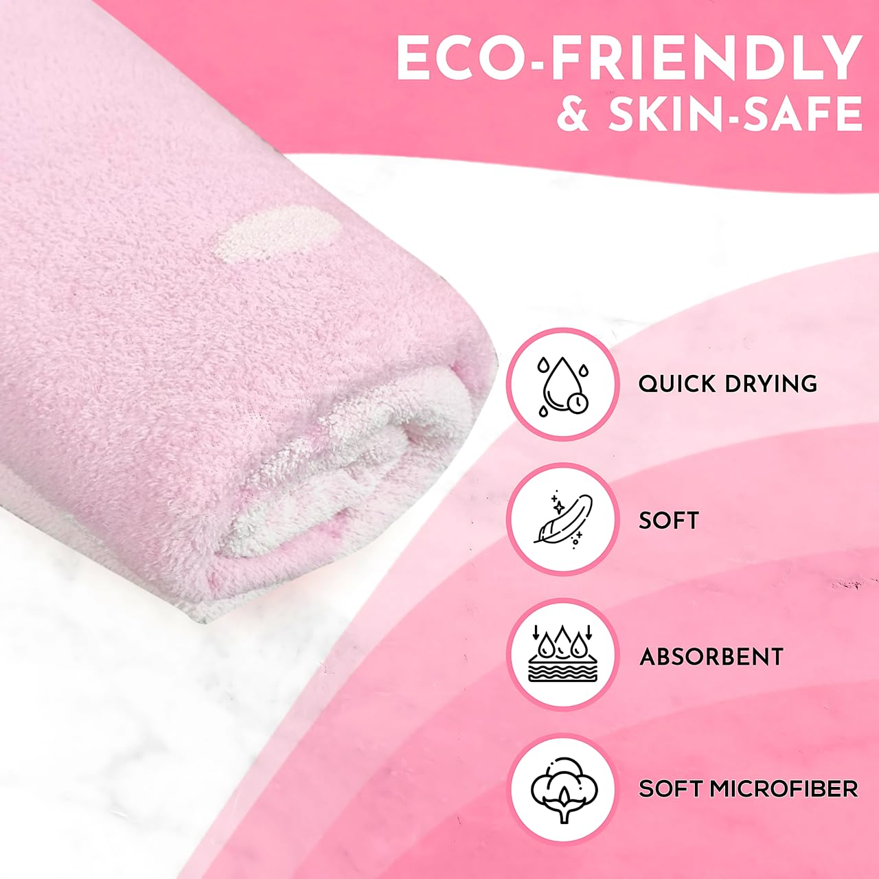 Enrich Homes Bath Towels 550 Gsm | For Women Large Size Absorbent Microfiber Bath Towel 2x Softer Than Cotton Towels (Light Pink)