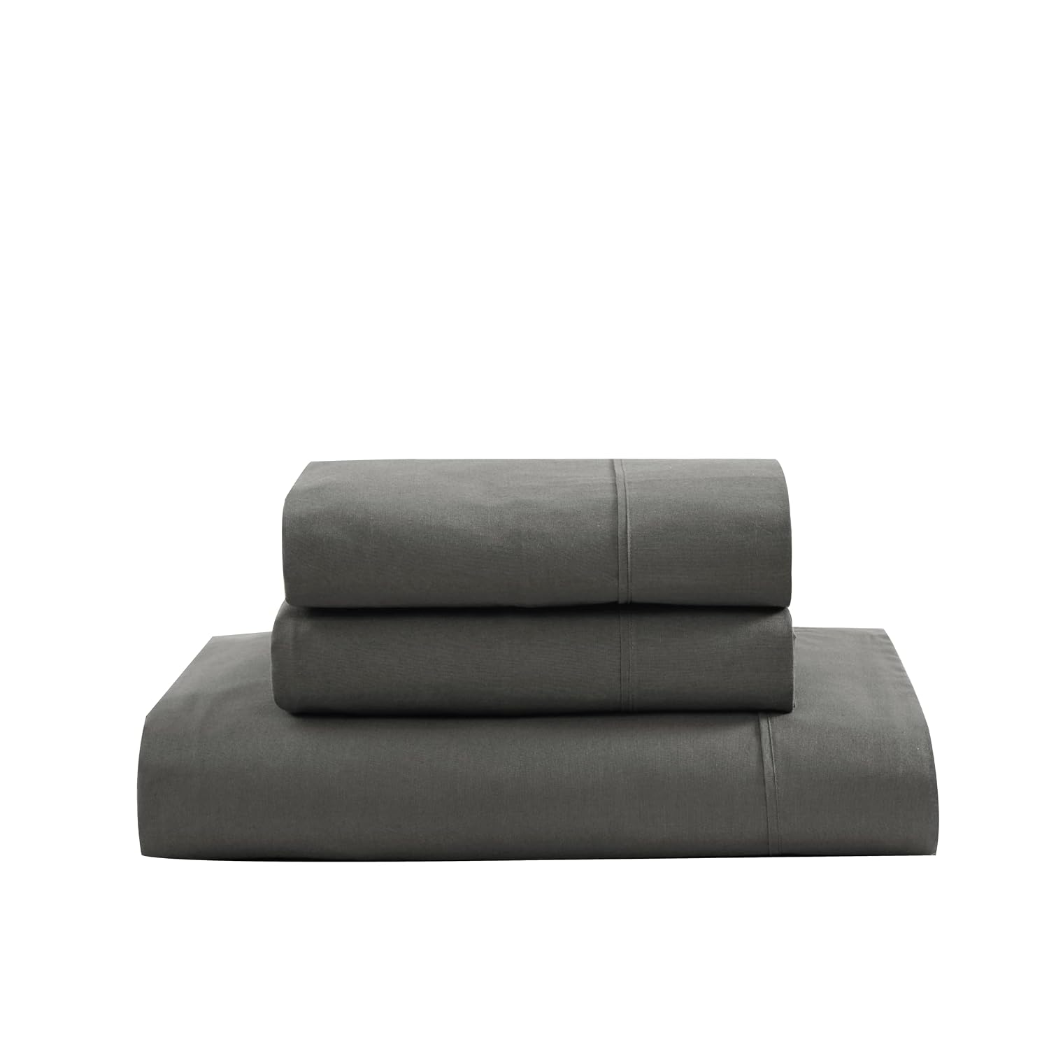 1 Elastic Fitted Bedsheet For Super King Size & 2 Pillow Cover - 72 X 78 Inches, Charcoal | Durable & Fade Resistant | Pure Comfort Of Organic Cotton