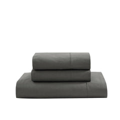 1 Elastic Fitted Bedsheet For Super King Size & 2 Pillow Cover - 72 X 78 Inches, Charcoal | Durable & Fade Resistant | Pure Comfort Of Organic Cotton