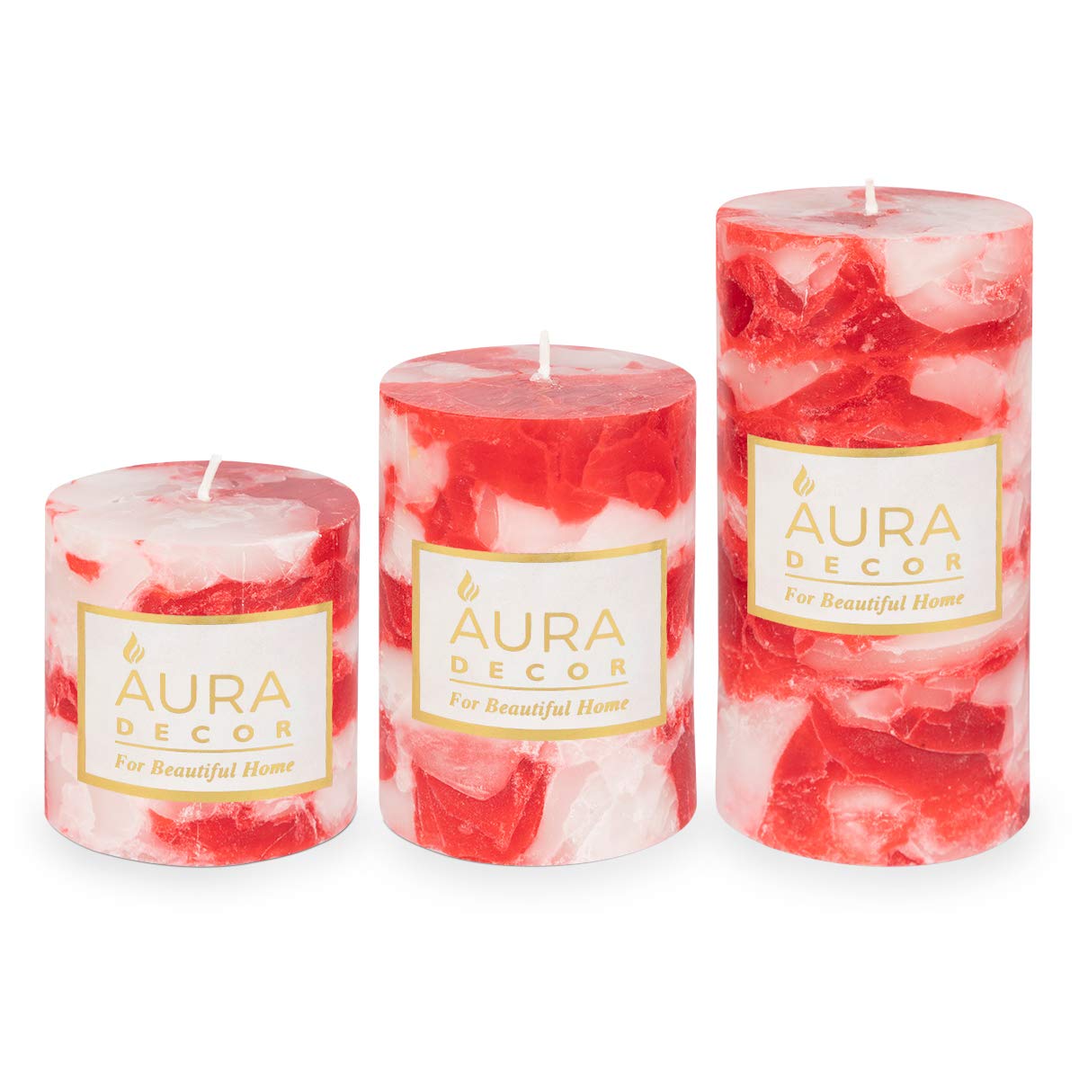 APPLE CINNAMON CHUNK FRAGRANCE CANDLE SET OF 3 | 3 *4 *6INCH EACH BEST GIFT SET