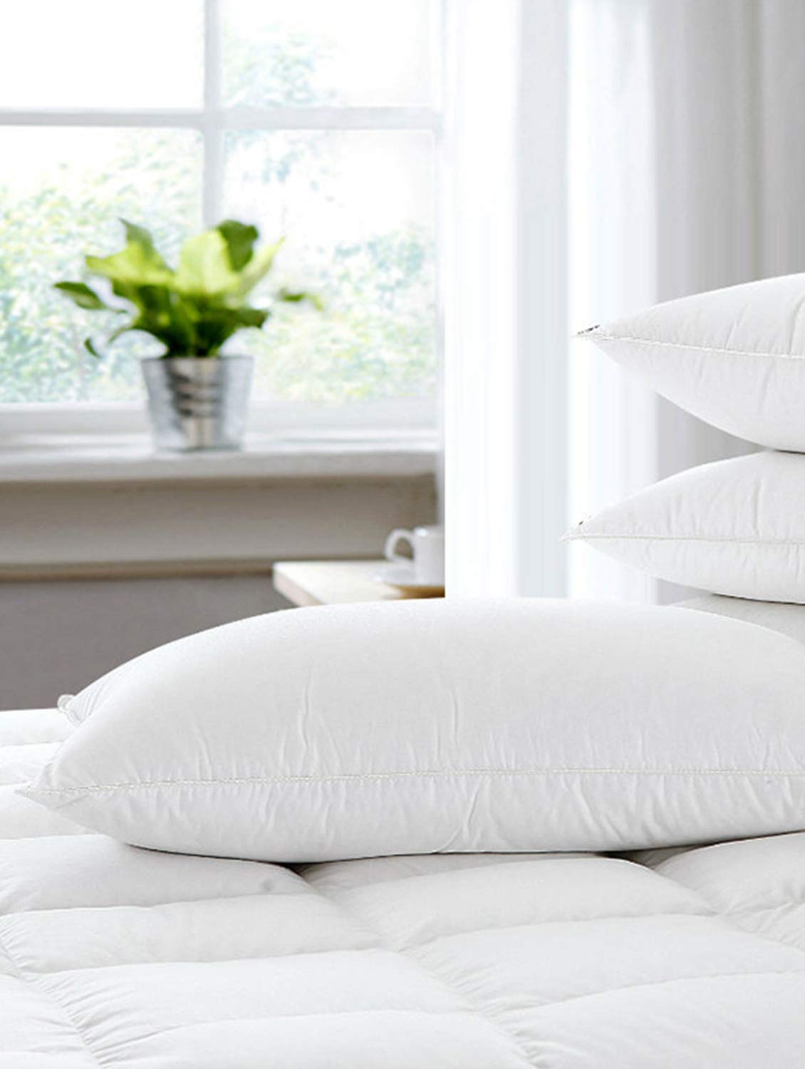 Microfiber Pillow Filler, Bed Pillow, Neck Support - 16x24 Inch, White | Rectangular Deign, For Need Neck & Shoulder Support, Side Sleeper, Back, Stomach Sleeper - 1 Piece