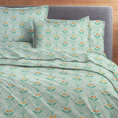 Double Bedsheets With 2 King Size Pillow Covers | 90 X 90 Inches, Pastel Green | Super Soft Premium Brushed Glace Cotton Bedsheet, Breathable & Wrinkle Free