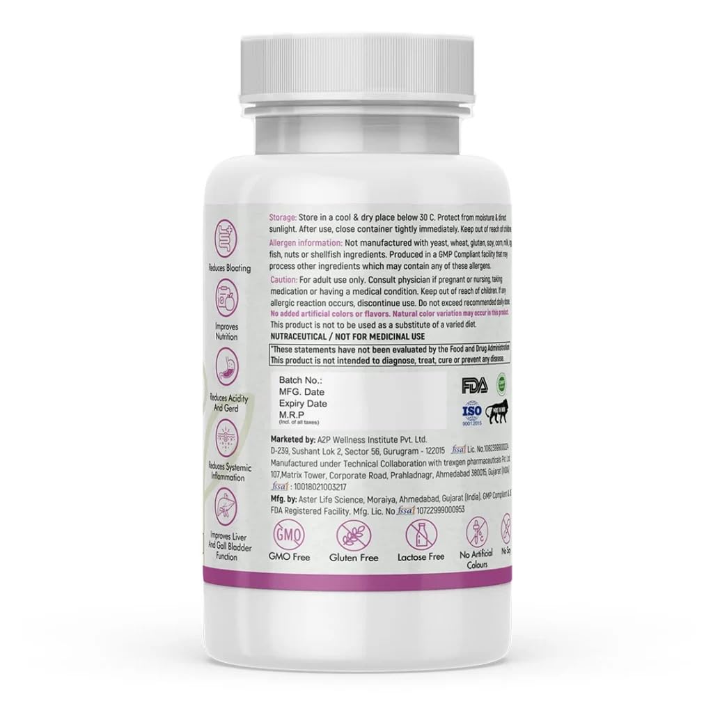 Autoimmunity Care Veg Digest All Care, Advanced Digestive Enzymes, Multi Enzyme Amylase , Prevents Indigestion, Bloating, Gas & Discomfort | 30 Veg Capsules, 50gm 0.1lbs