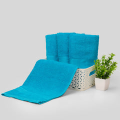 Kopa By Bianca Hand & Gym Towel 800 Gsm | 100% Cotton Soft Terry D'Ross Collection (Turquoise Blue)- 4 Piece