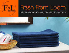 Fresh From Loom Luxury Fur Collection Hand Towel 500 Gsm Napkins Cotton High Absorbency Double Stitched Size (Blue) - Set Of 6