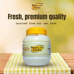 Organic Natural Desi Danedar Ghee By Waves An Flame | Traditional Churned Method Natural & Healthy Pure Desi Ghee | (1 Litr) 33.8 Ounce | Jar Pack