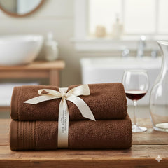 Prism Comfort 100% Cotton Hand Towel 500 Gsm | Fade Resistant Hand Towel Soft & Absorbent Towel (Brown Basket) - 2 Pcs
