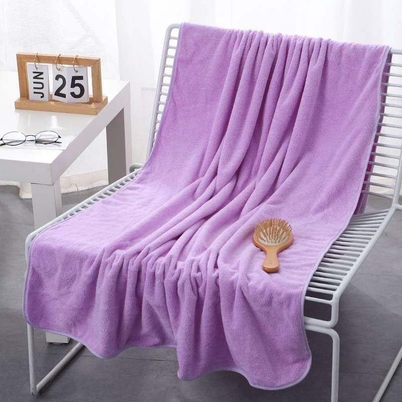 Fezora Microfiber Bath Towels 555 Gsm, | Extra Soft Plush & Quick Dry High Absorbency With Large Size Towels For Bathing Pack Of 2 (Dark Blue & Purple)