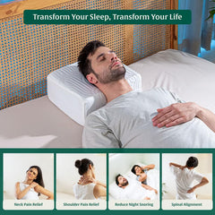 High Resilience Foam Pillow, Orthopedic Bed Pillow, Lap Pillow, Standard Size - 15 L X 12 W X 6 H Inch | Rectangle Shape, Pillow For Sleeping & Neck Pain Relief, Travel & Portable Pillow