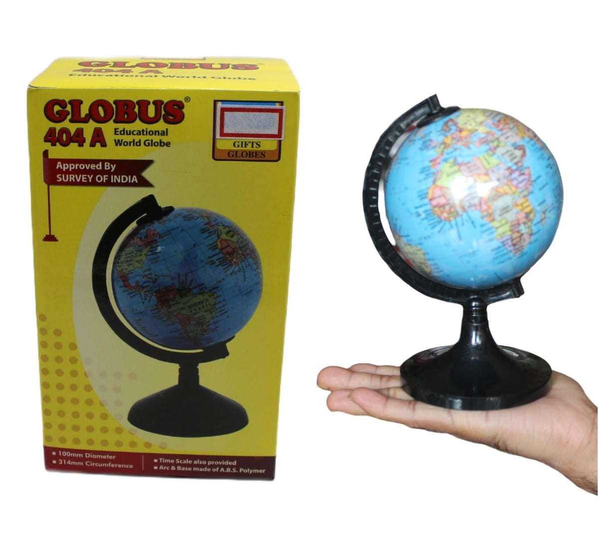 Rotating World Globe For Kids & Students, Educational Political Globe 6.4 Inch With Plastic Base, 1.8 - Inch Diameter, Blue, Desktop Learning Tool For Home, School & Office, Pack Of 1
