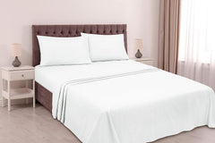 King Size Elastic Fitted Bedsheet With 2 Pillow Covers - 108 X 108 Inches, White | Premium Fabric Is Lightweight, Soft & Comfortable