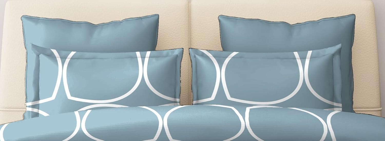 1 King Size Elastic Fitted Bedsheet With 2 Pillow Cover & Comforter - 90 X 100 Inches, Grey & White | Ideal For Hotel, Guest House, Home Bedsheet