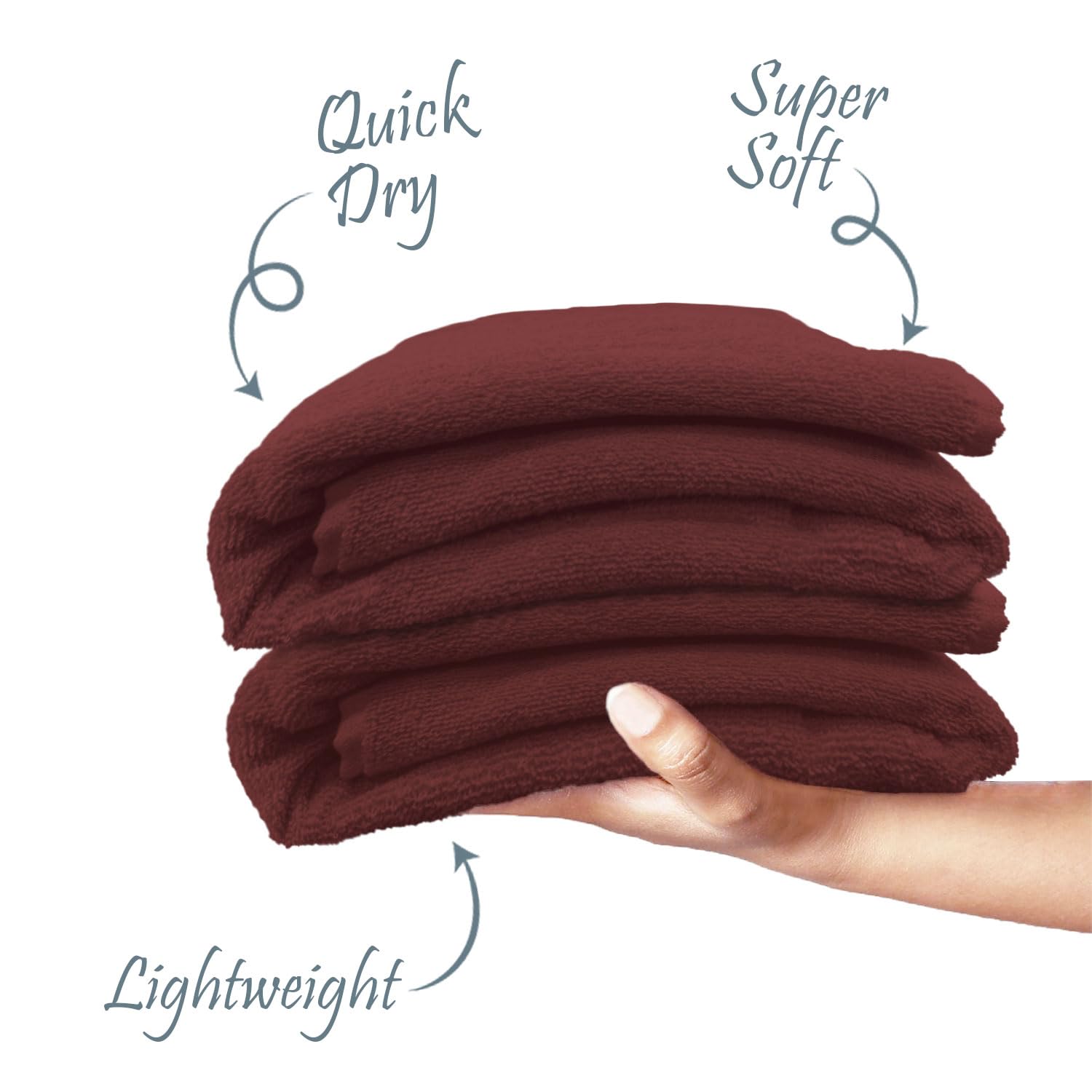 Luxe Home Cotton Bath Towel 450 Gsm | Quick Dry Large Size Bathroom Towels For Men & Women, Home, Kitchen, Gym, Spa (Wine)
