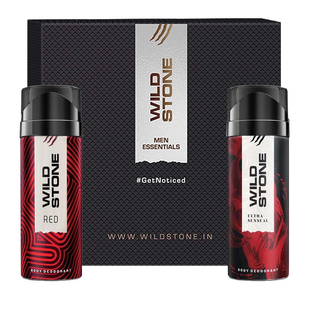 Wild Stone Red & Ultra Sensual Deodorant 300ml 10.1 Fl.oz. Pack Of 2 | Best Birthday Gift Set | Long Lasting Fragrance