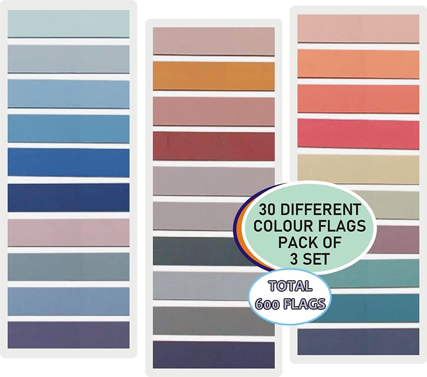 Sticky Index Tabs, Repositionable Book Flags Strip, Transparent Sticky Notes Tabs - 3 Packs