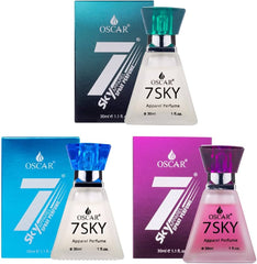 Oscar Combo Of 7 Sky Twisty, Feisty, & Mysty Long Lasting Perfume For Men & Women | Floral Woody Musk & Aromatic Fougere Fragrance | Everyday Unisex Skin Friendly Perfume Spray| 30ml 1 Fl.oz. Each X3