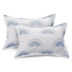 1 Double Bedsheet With 2 Pillow Covers - 88 X 96 Inches, Blue & White | Soft & Comfortable Feel To Your Skin | Do Not Bleach