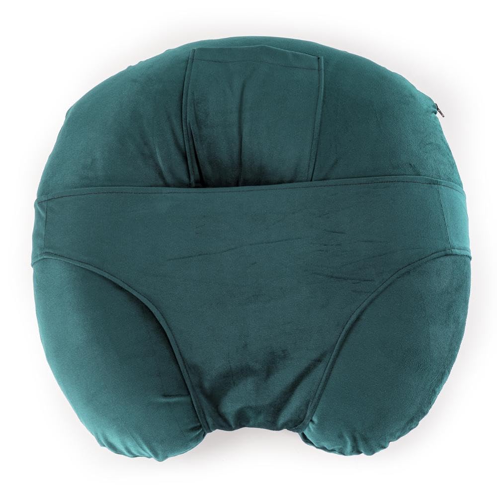 Pregnancy & Nursing Pillow Combo, U Shape Maternity Pillow - Peacock Green | For Pregnancy Sleeping, 5 In 1 Multipurpose Use, Nursing Pillow | For Breastfeeding With Cotton Removable Cover