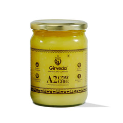 Natural A2 Cow Ghee By Girveda | Natural & Healthy Gir Cow Cultured Desi Ghee Perfect For Frying | (500ml) 16.9 Ounce | Jar Pack