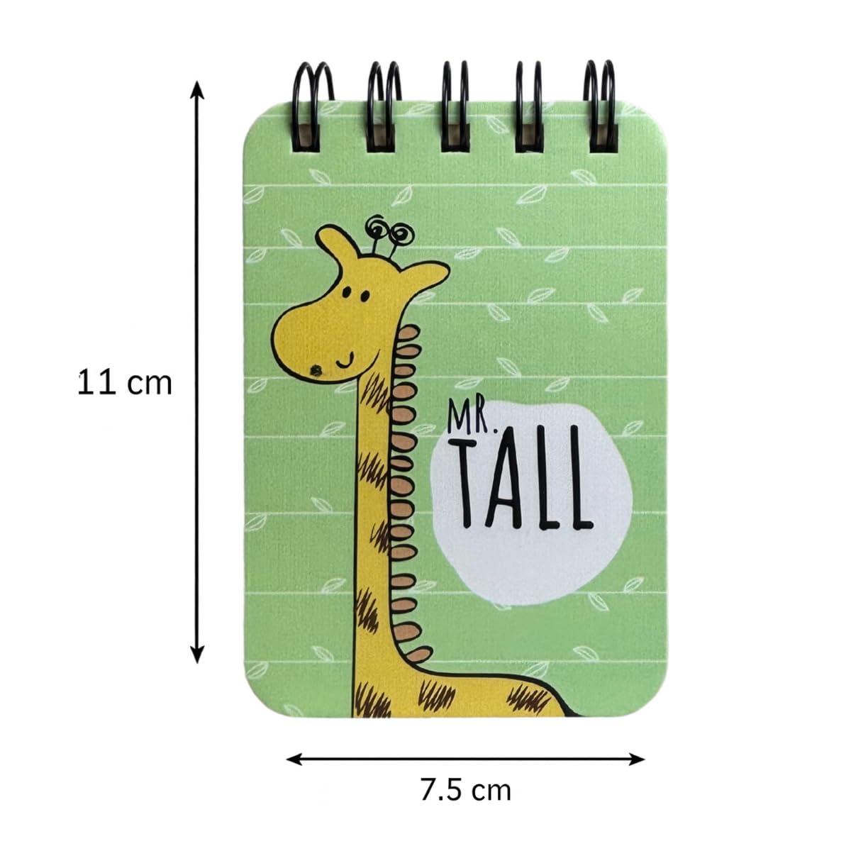 Spiral Pocket Notebook, Cute Mini Notepad, Handy Notebook For School, Office (Mr. Tall) Pack Of 1