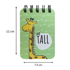 Spiral Pocket Notebook, Cute Mini Notepad, Handy Notebook For School, Office (Mr. Tall) Pack Of 1