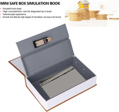 Alloy Steel Book Safe With Combination Lock, Dictionary Book Safe, Portable Safe Box, Great For Storing Cash, Jewellery, Kids, Money & Diamond Ring Small- 18*11.5*5.5 Cm, Colour - Brown