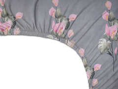 Cotton 1 Double Bedsheets With 2 Pillow Covers - Size - 72 X78 Inches, Grey & Pink | King Size Bed With All Around Elastic Bedsheet - Breathable Long Lasting Light Weight Wrinkle Free
