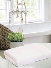 Bombay Dyeing Super Ultrx Zero Twist Plain Dyed Cotton Bath Towel 650 Gsm (White)