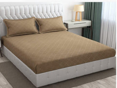 Check Beige Bedsheet For King Size With 2 Pillow Cover (90 X 95 Inches) | Softer & Durable For All Season | Ideal For Daily Use Home Bedsheet