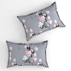 Double Bedsheets With 2 Pillow Covers - 90 X 90 Inches, Grey & Pink | Double Bed Breathable & Wrinkle Free | Breathability, Softness, & Durability