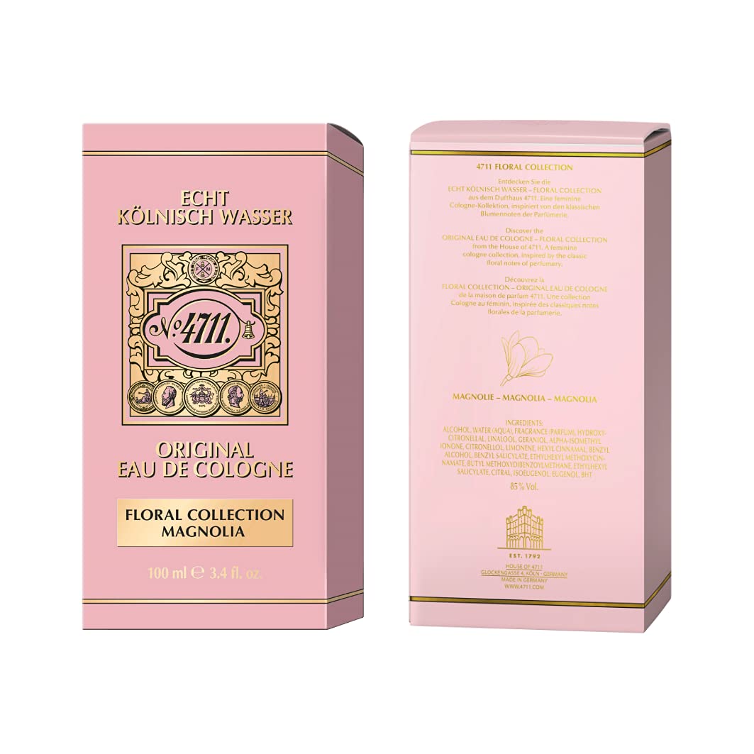 4711 Floral Collection Magnolia Eau De Cologne 100ml 3.4 Fl.oz. | Gift For Wife | Long Lasting Fragrance