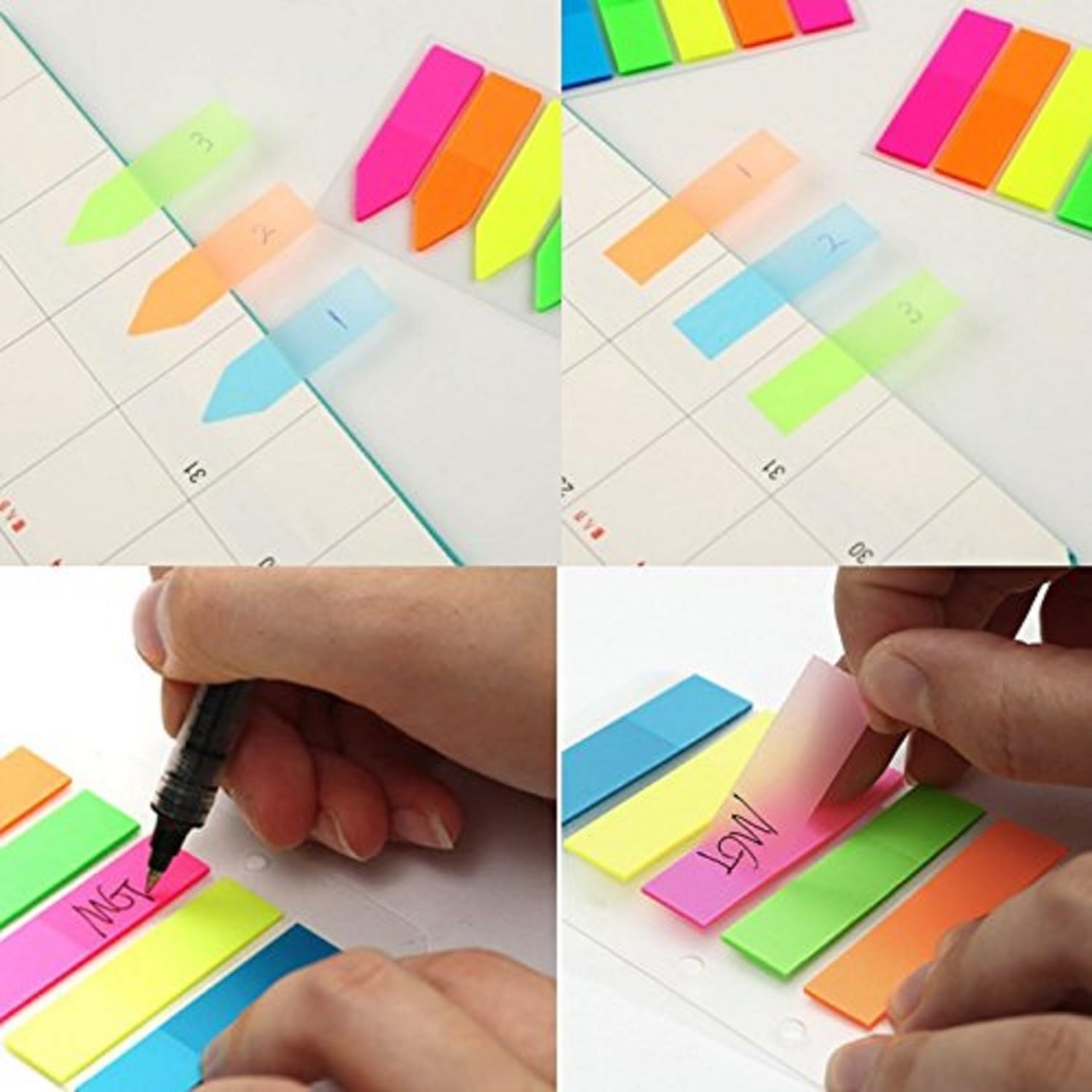 125 Pcs Plastic Arrow Flags Index Tab Self Sticky Notes Highlighter Bookmarks For Office College