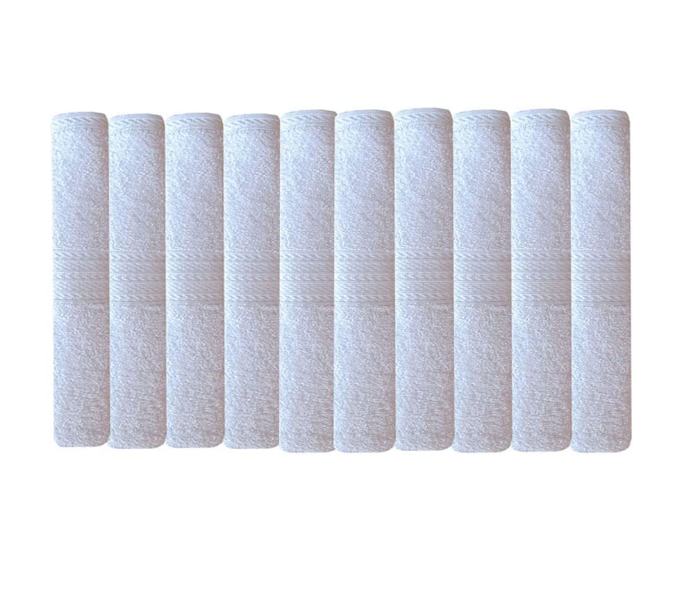 Akin Premium Cotton Bath Towels 4500 Gsm (Pack Of 10) - White